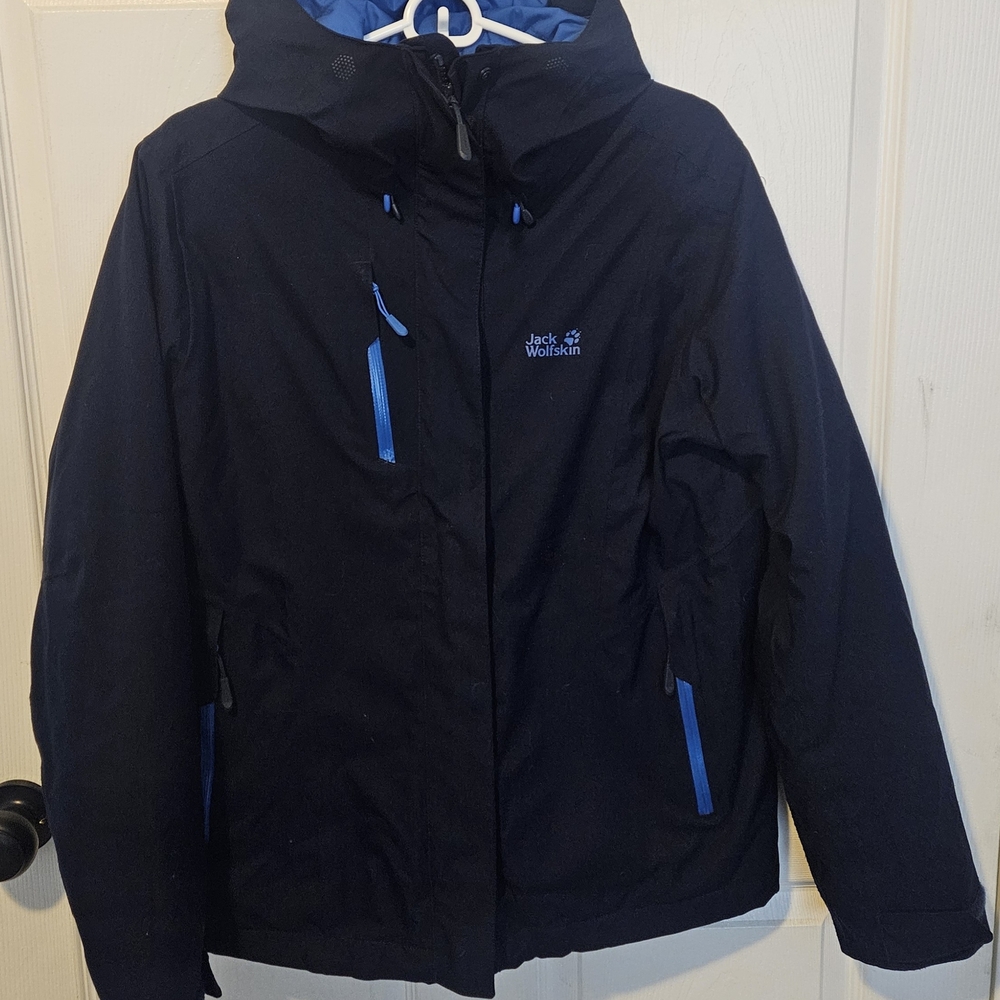 Jack Wolfskin Womens Troposphere Down Fiber Texapore O2+ Jacket Navy Blue SzL